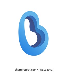 Abstract shapes Letter B Logo.
