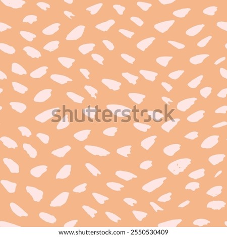 Abstract shapes like scales of a fish in off white over cream background. Simple painted abstract pattern in two colors. A seamless vector pattern. Great for home decor, fabric, wallpaper, gift wrap.