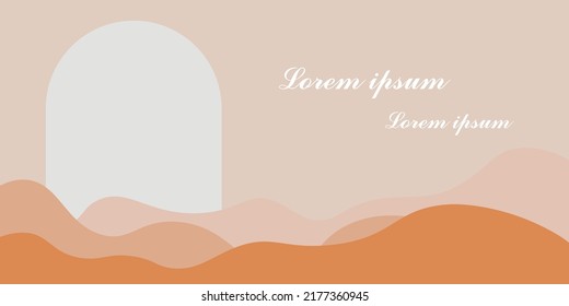 Abstract shapes and line in pink pastel colors. Neutral background in minimalist style. Contemporary vector Illustration