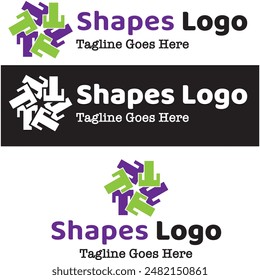 abstract shapes logo designed for business or personal use. 