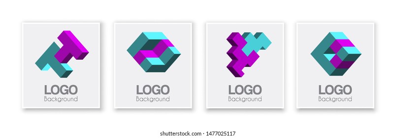 Abstract shapes logo set of business concept template for banners, presentations, web design.