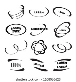 Abstract shapes made in vector. Unique design for brand, logotype or symbols.