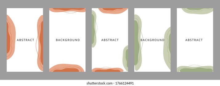 Abstract shapes minimal background vector set. Trendy style cover design for social media posts and stories, cover, web, invitation, and print.