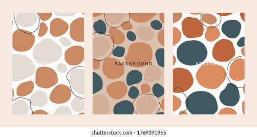 Abstract shapes minimal background vector set. Trendy style cover design for social media posts and stories, cover, web, invitation, and print.
