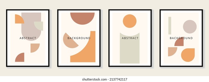 Abstract shapes minimal background vector set. Trendy style cover design for social media posts and stories, cover, web, invitation, and print.