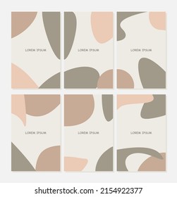 Abstract shapes minimal background vector set. Trendy style cover design for social media posts and stories, cover, web, invitation, and print.