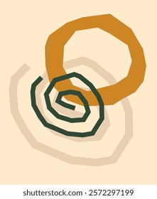 Abstract Shapes Minimalist Composition Poster Vector Illustration