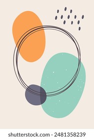 Abstract Shapes Modern Art Frame Vector Illustration