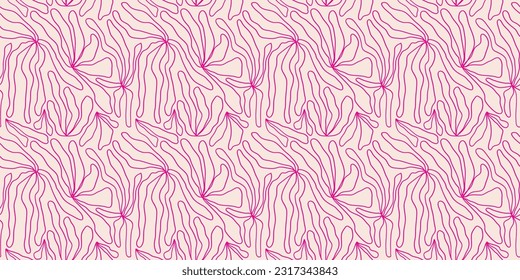 Abstract shapes modern pattern design. Hand drawn retro style vector background. Trendy organic seamless pattern