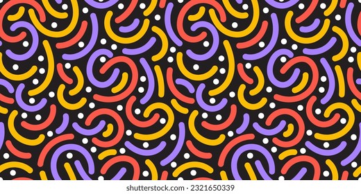 Abstract shapes modern pattern design. Hand drawn vector illustration. Trendy organic seamless pattern