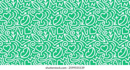 Abstract shapes modern pattern design. Hand drawn vector illustration. Doodle organic seamless pattern