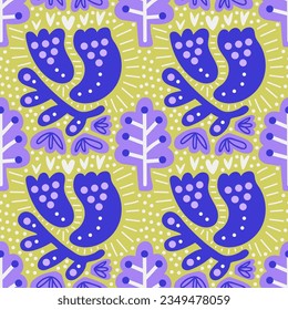 Abstract shapes modern pattern. Traditional folk motifs style concept hand drawn vector illustration. Trendy seamless pattern