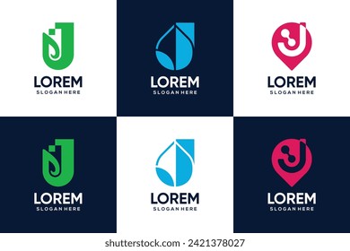 Abstract shapes modern technology logo design
