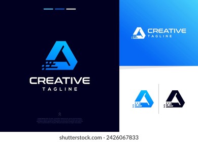 Abstract shapes modern technology logo design
