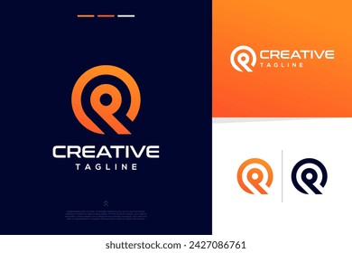 Abstract shapes modern technology logo design