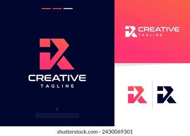 Abstract shapes modern technology logo design
