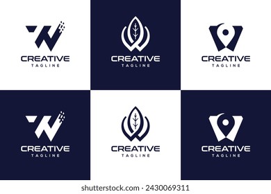 Abstract shapes modern technology logo design
