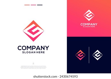 Abstract shapes modern technology logo design