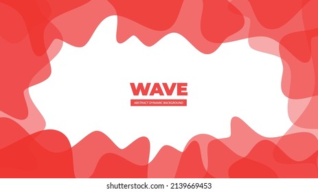 Abstract Shapes. Movement Illustration. Minimal Design. Red Dynamic Waves. 3d Fluid Banner. Bright Futuristic Gradient. Light Minimal Concept. Orange Wave Brochure. Gradient Background. Vector eps 10
