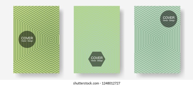 Abstract shapes of multiple lines halftone patterns. Contemporary collection. Halftone lines annual report templates. Simple book covers. Cool abstract shapes gradient texture backgrounds.