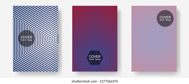 Abstract shapes of multiple lines halftone patterns. Business folders branding. Halftone lines annual report templates. Minimalist geometry. Cool abstract shapes gradient texture backgrounds.