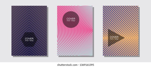 Abstract shapes of multiple lines halftone patterns. Music album adverts. Halftone lines music poster background. Minimal booklets. Cool abstract shapes gradient texture backgrounds.