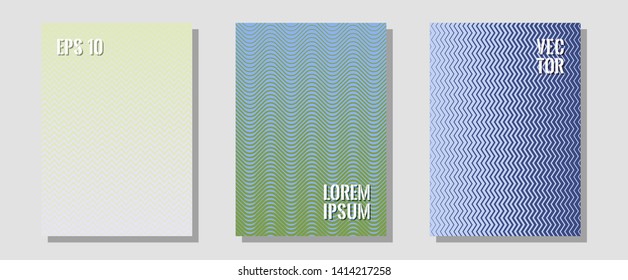 Abstract shapes of multiple lines halftone patterns. Modern branding. Zigzag halftone lines wave stripes backdrops. Presentation backdrops. Cool abstract shapes gradient texture backgrounds.