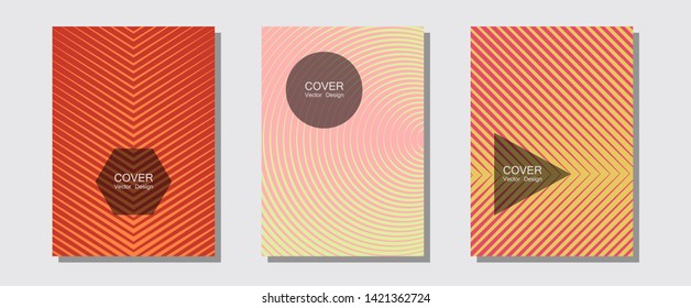 Abstract shapes of multiple lines halftone patterns. Business folders branding. Halftone lines music poster background. Corporate catalogs. Cool abstract shapes gradient texture backgrounds.