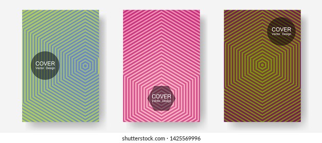 Abstract shapes of multiple lines halftone patterns. Technological formers. Halftone lines annual report templates. Modern branding. Cool abstract shapes gradient texture backgrounds.