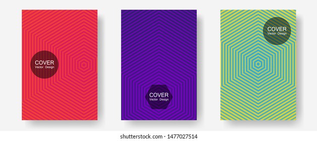 Abstract shapes of multiple lines halftone patterns. Minimalist geometry. Halftone lines annual report templates. Balanced posh mockups. Cool abstract shapes gradient texture backgrounds.