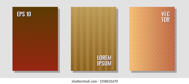 Abstract shapes of multiple lines halftone patterns. Balanced posh mockups. Zigzag halftone lines wave stripes backdrops. Minimalist geometry. Cool abstract shapes gradient texture backgrounds.