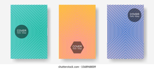Abstract shapes of multiple lines halftone patterns. Digital collection. Halftone lines annual report templates. Minimalistic journals. Cool abstract shapes gradient texture backgrounds.