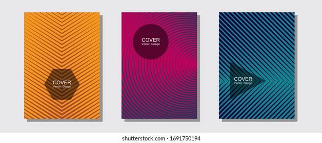 Abstract shapes of multiple lines halftone patterns. Trendy magazines. Halftone lines music poster background. Elegant patchy mockups. Cool abstract shapes gradient texture backgrounds.