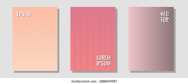 Abstract shapes of multiple lines halftone patterns. Educational notepads. Zigzag halftone lines wave stripes backdrops. Minimal booklets. Cool abstract shapes gradient texture backgrounds.