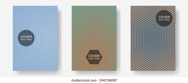 Abstract shapes of multiple lines halftone patterns. Minimalist geometry. Halftone lines annual report templates. Neoteric composition. Cool abstract shapes gradient texture backgrounds.