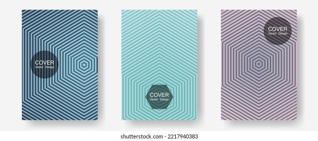 Abstract shapes of multiple lines halftone patterns. Minimalistic journals. Halftone lines annual report templates. Minimalist geometry. Cool abstract shapes gradient texture backgrounds.