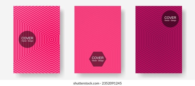 Abstract shapes of multiple lines halftone patterns. Hipster placards. Halftone lines annual report templates. Technicolor composition. Cool abstract shapes gradient texture backgrounds.