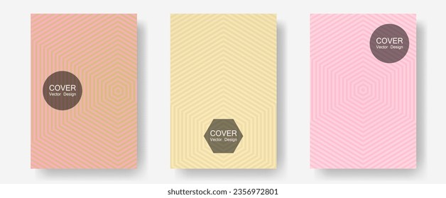 Abstract shapes of multiple lines halftone patterns. Music album adverts. Halftone lines annual report templates. Hipster placards. Cool abstract shapes gradient texture backgrounds.