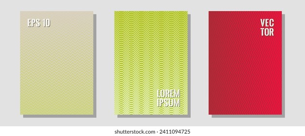 Abstract shapes of multiple lines halftone patterns. Elegant patchy mockups. Zigzag halftone lines wave stripes backdrops. Futuristic style. Cool abstract shapes gradient texture backgrounds.