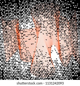 abstract shapes on black white grunge background. template for banner or flyer, vector illustration