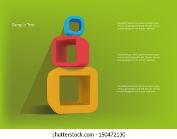 Abstract Shapes on the green background.