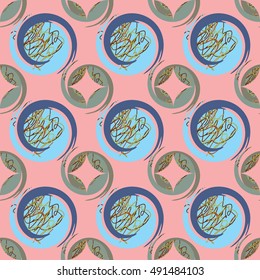 abstract shapes on pink background