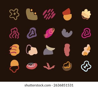 Abstract shapes organic pattern sticker Vector 