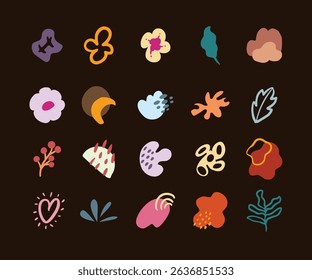 Abstract shapes organic pattern sticker Vector 