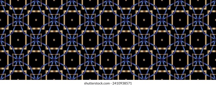 Abstract shapes ornamental geometric motif basic pattern continuous background. Traditional stylish geo texture. 