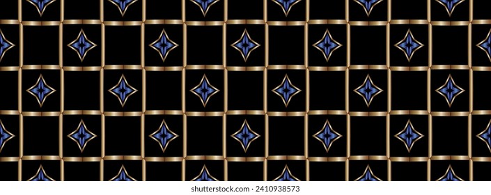 Abstract shapes ornamental geometric motif basic pattern continuous background. Traditional stylish geo texture. 