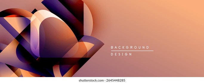 Abstract shapes overlap, creating dynamic gradient effect. Warm tones dominate composition, suggesting modern design aesthetic.