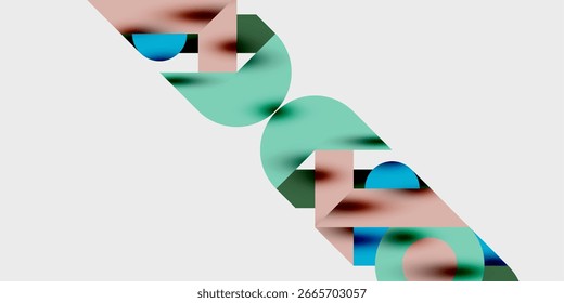 Las Formas Abstractas se superponen, creando un diseño fluido. Los colores suaves se mezclan, formando una composición dinámica. Estética minimalista, sensación moderna.