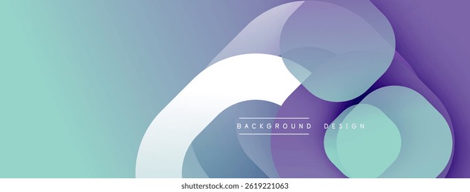 Abstract shapes overlap, creating soft gradients. Pastel colors dominate design, evoking calm atmosphere. Minimalist aesthetic.
