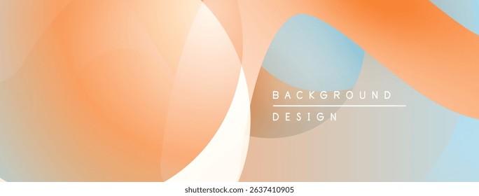 Abstract shapes overlap, creating soft gradients. Warm orange blends into cool blue. Minimalist design for backgrounds, presentations.